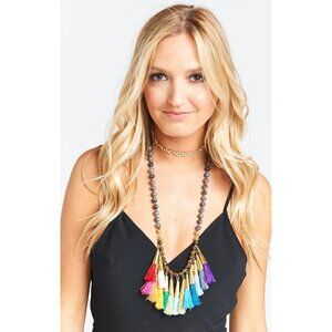 💕SHOW ME YOUR MUMU💕 Tassel Necklace ~ Rainbow
